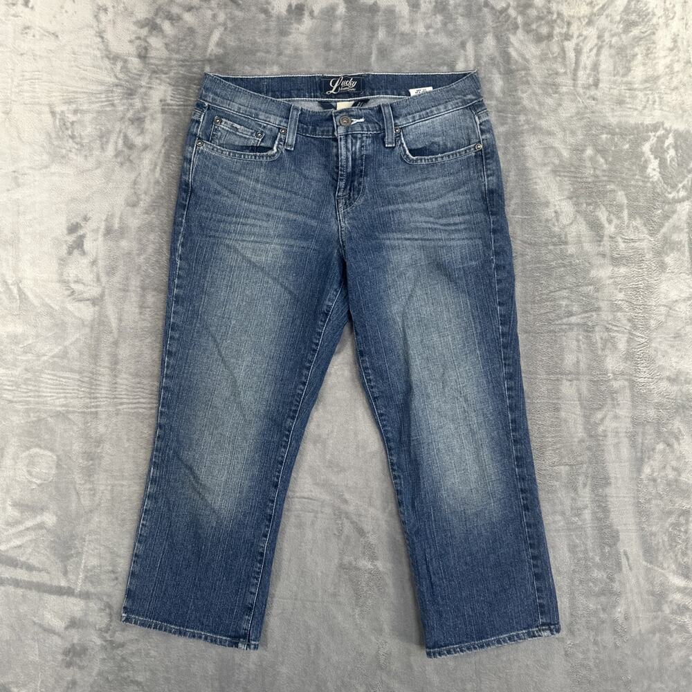 Vintage Lucky Brand Classic Rider Crop Jeans Women's Size 6‎ Blue Denim